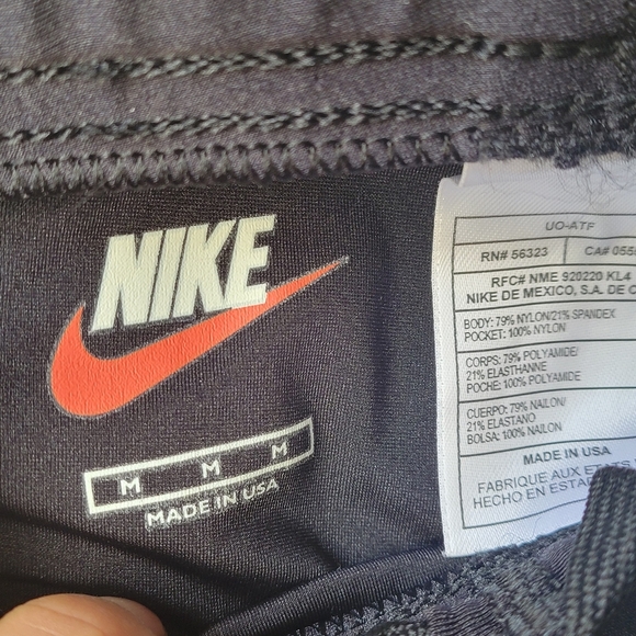 Nike Athletic Wear RN# 56323 Men's Jogger Running Pants M Black Logo Drawstring - Picture 2 of 7